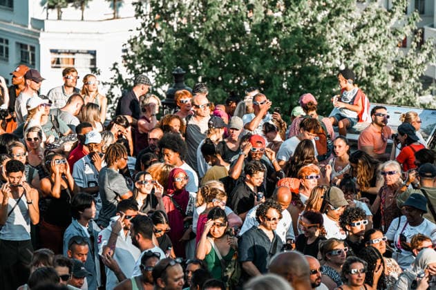 Crowd observing the solar eclipse from the Sacré-Cœur and Montmartre Hill 458856 2026 08 12 Paris, France (no people in the photo)  Copyright: xBarbaraxNeymanx xStarfacex STAR_458856_004