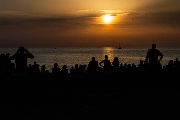 RECORD DATE NOT STATED Solar Eclipse Seen From Caldano Tower In Lumio - Corsica The solar eclipse is seen from the Caldano Tower in Lumio, Corsica, France on August 12, 2026, as hundreds of people gather at this prime vantage point overlooking the Bay of Calvi to admire the rare spectacle. Photo by Shootpix ABACAPRESS.COM Lumio France  Copyright: xShootpix ABACAx