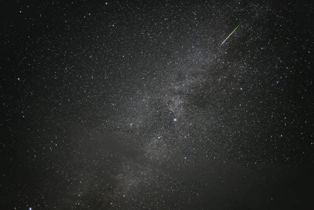 Perseid meteor shower A shooting star lights up the sky over Sado in Niigata Prefecture, northwest of Tokyo, in the early hours of Aug. 13, 2026, as the annual summer Perseid meteor shower peaks.  A14AA0005625661P