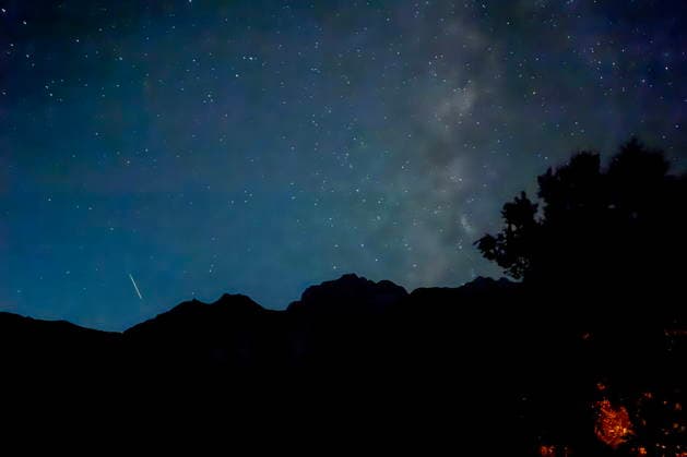TAJIKISTAN - AUGUST 13, 2026: A Perseid crosses the night sky. Andrei Zlydenny TASS  96094680