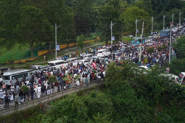 August 13, 2026, Kathmandu, Bagmati, Nepal: Sher Bahadur Deuba, the immediate past president of the Nepali Congress, has returned to Nepal after five and a half months. A crowd of leaders from the Nepali Congress faction opposed to the party establishment has gathered at Tribhuvan International Airport to welcome him. Kathmandu Nepal - ZUMAa308 20260813_znp_a308_010 Copyright: xChandraxBahadurxAlex
