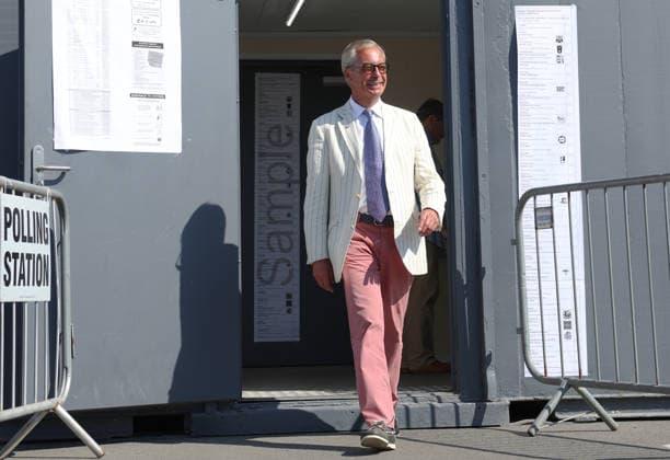 August 13, 2026, Clacton-On-Sea, Essex, UK: Clacton-On-Sea, UK. Reform UK leader, Nigel Farage, casts his vote at a polling station in Clacton-On-Sea, Essex. Nigel Farage has resigned his seat and has been campaigning to be re-elected in the Clacton constituency at the by-election, which takes place today. Clacton-On-Sea UK  - ZUMAl94_ 20260813_zaf_l94_028 Copyright: xJacquelinexLawriex