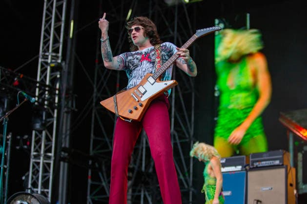 Amyl and The Sniffers live at Oyafestivalen 2026 Oslo, Norway. 12th, August 2026. The Australian punk band Amyl and The Sniffers performs a live concert during the Norwegian music festival Oyafestivalen 2026 in Oslo. Here guitarist Declan Mehrtens is seen live on stage. Norway, Oslo  Copyright: xGonzalesxPhoto Per-OttoxOppix