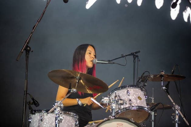 Sailor Honeymoon live at Oyafestivalen 2026 Oslo, Norway. 12th, August 2026. The South Korean punk rock band Sailor Honeymoon performs a live concert during the Norwegian music festival Oyafestivalen 2026 in Oslo. Here singer and drummer Abi Raymaker is seen live on stage. Norway, Oslo  Copyright: xGonzalesxPhoto Per-OttoxOppix