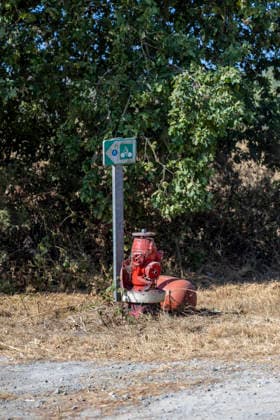 Forest Fire Aftermath In Saint-Just - France A fire hydrant stands near a path during a forest fire in the Saint-Just area of Ille-et-Vilaine, France on August 13, 2026, as emergency crews battle the blaze. Photo by La Tuque Jaune ANDBZ ABACAPRESS.COM Saint-Just Ille-et-Vilaine France  Copyright: xANDBZ ABACAx