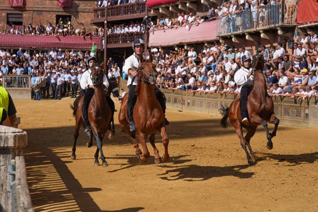 August 13, 2026, Siena, Toscana, ITALIA: Siena, Piazza del Campo Ã¢â‚¬ August 13, 2026. The *Tratta* took place this morning; it is one of the key moments of the Palio, during which the selected horses are assigned by lot to the ten *Contrade* participating in the race on August 16. Siena ITALIA  - ZUMAs236 20260813_aap_s236_003 Copyright: xFabioxSassox