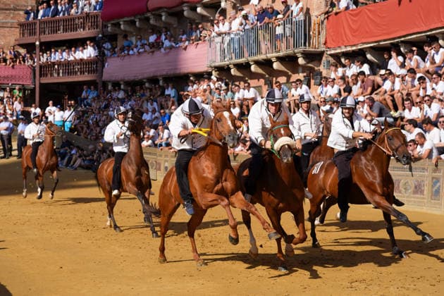 August 13, 2026, Siena, Toscana, ITALIA: Siena, Piazza del Campo Ã¢â‚¬ August 13, 2026. The *Tratta* took place this morning; it is one of the key moments of the Palio, during which the selected horses are assigned by lot to the ten *Contrade* participating in the race on August 16. Siena ITALIA  - ZUMAs236 20260813_aap_s236_021 Copyright: xFabioxSassox
