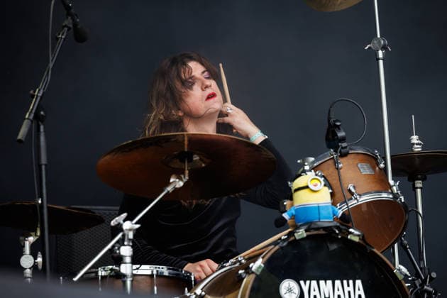 Lambrini Girls live at Oyafestivalen 2026 Oslo, Norway. 13th, August 2026. The English punk rock band Lambrini Girls performs a live concert during the Norwegian music festival Oyafestivalen 2026 in Oslo. Here drummer Misha Phillips is seen live on stage. Norway, Oslo  Copyright: xGonzalesxPhoto KetilxMartinsenx