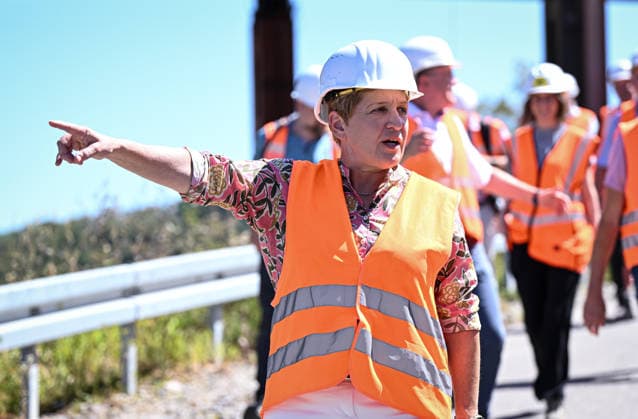 Horb (Kreis Freudenstadt) 13.08.2026 Baden-Wuerttembergs Verkehrsministerin Nicole Razavi (CDU) besucht die Baustelle der Neckartalbruecke der Bundesstrasse 32 ueber das Neckartal bei Horb. *** Horb, Freudenstadt District, August 13, 2026—Baden-Württemberg’s Minister of Transportation, Nicole Razavi (CDU), visits the construction site of the Neckar Valley Bridge on Federal Highway 32, which spans the Neckar Valley near Horb.