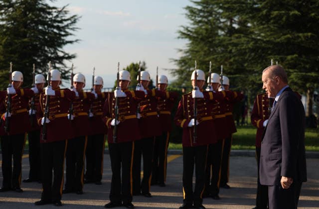 Turkish President Recep Tayyip Erdogan ANKARA, TURKIYE - AUGUST 13: (----EDITORIAL USE ONLY - MANDATORY CREDIT - TURKISH PRESIDENCY MURAT KULA HANDOUT - NO MARKETING NO ADVERTISING CAMPAIGNS - DISTRIBUTED AS A SERVICE TO CLIENTS----) Turkish President Recep Tayyip Erdogan attends Gendarmerie and Coast Guard Academy Graduation Ceremony at Gendarmerie and Coast Guard Academy in Beytepe district of Ankara, Turkiye on August 13, 2026. Turkish Presidency Murat Kula Anadolu Ankara Turkey. Editorial use only. Please get in touch for any other usage.  Copyright: x2026xAnadoluxTurkishxPresidencyx xMuratxKulax