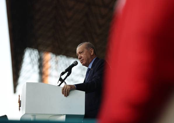 Turkish President Recep Tayyip Erdogan ANKARA, TURKIYE - AUGUST 13: (----EDITORIAL USE ONLY - MANDATORY CREDIT - TURKISH PRESIDENCY MURAT KULA HANDOUT - NO MARKETING NO ADVERTISING CAMPAIGNS - DISTRIBUTED AS A SERVICE TO CLIENTS----) Turkish President Recep Tayyip Erdogan delivers a speech during Gendarmerie and Coast Guard Academy Graduation Ceremony at Gendarmerie and Coast Guard Academy in Beytepe district of Ankara, Turkiye on August 13, 2026. Turkish Presidency Murat Kula Anadolu Ankara Turkey. Editorial use only. Please get in touch for any other usage.  Copyright: x2026xAnadoluxTurkishxPresidencyx xMuratxKulax