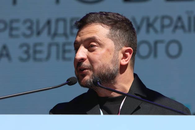 President of Ukraine Volodymyr Zelenskyy addresses participants in the final stage of selection for the National Tysiachovesna Initiative during a working visit to Ivano-Frankivsk, Ukraine, August 13, 2026. The Tysiachovesna (Thousand Springs) Initiative of the President of Ukraine is implemented by the Ministry of Culture and the Office of the President. It is designed to foster the creation of new, high-quality Ukrainian cultural products, with up to UAH 4 billion in state support allocated for its implementation. (Photo by Yurii Rylchuk Ukrinform) Ukrainian President addresses finalists of National Tysiachovesna Initiative  Copyright: xYuriixRylchukx
