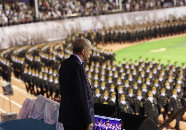 Turkish President Recep Tayyip Erdogan ANKARA, TURKIYE - AUGUST 13: (----EDITORIAL USE ONLY - MANDATORY CREDIT - TURKISH PRESIDENCY MURAT KULA HANDOUT - NO MARKETING NO ADVERTISING CAMPAIGNS - DISTRIBUTED AS A SERVICE TO CLIENTS----) Turkish President Recep Tayyip Erdogan attends Gendarmerie and Coast Guard Academy Graduation Ceremony at Gendarmerie and Coast Guard Academy in Beytepe district of Ankara, Turkiye on August 13, 2026. TUR Presidency Murat Kula Handout Anadolu Ankara Turkey. Editorial use only. Please get in touch for any other usage.  Copyright: x2026xAnadoluxTURxPresidencyx xMuratxKulax xHandoutx
