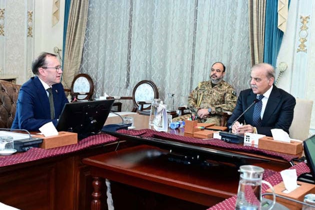 RECORD DATE NOT STATED Prime Minister, Muhammad Shehbaz Sharif in a meeting with Espen Barth Eide, Norwegian Foreign Minister held in Islamabad on Thursday, August 13, 2026. (PPI Images). EDITORIAL USE ONLY Copyright: xx SA-ZM-130826x ppiphotos485400