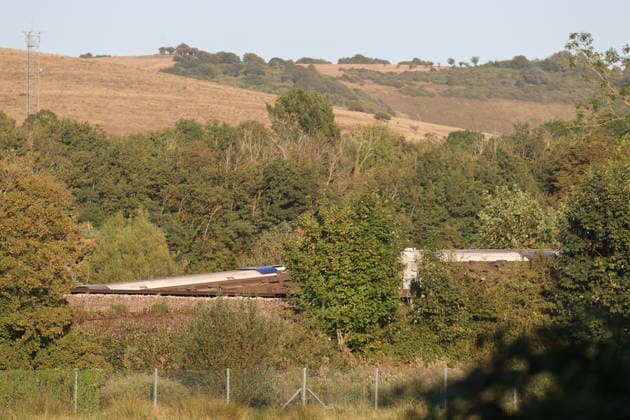 . 13 08 2026. Lewes , United Kingdom. Train derailment. Pic by : Stephen Lock i-Images  xStephenxLockx xi-Imagesx IIM-26947-0007