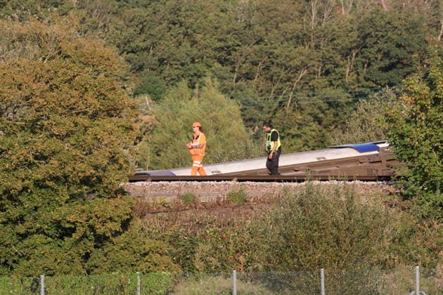 . 13 08 2026. Lewes , United Kingdom. Train derailment. Pic by : Stephen Lock i-Images  xStephenxLockx xi-Imagesx IIM-26947-0009