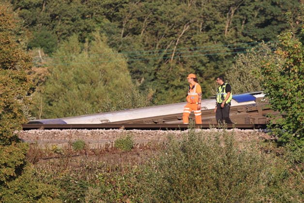 . 13 08 2026. Lewes , United Kingdom. Train derailment. Pic by : Stephen Lock i-Images  xStephenxLockx xi-Imagesx IIM-26947-0010