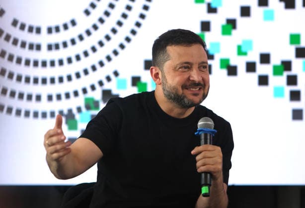 President of Ukraine Volodymyr Zelenskyy meets participants, experts, and partners during the final stage of selection for the National Tysiachovesna Initiative, Ivano-Frankivsk, Ukraine, August 13, 2026. The Tysiachovesna (Thousand Springs) Initiative of the President of Ukraine is implemented by the Ministry of Culture and the Office of the President. It is designed to foster the creation of new, high-quality Ukrainian cultural products, with up to UAH 4 billion in state support allocated for its implementation. (Photo by Yurii Rylchuk Ukrinform) President Zelenskyy speaks at National Tysiachovesna Initiative final  Copyright: xYuriixRylchukx
