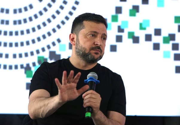 President of Ukraine Volodymyr Zelenskyy meets participants, experts, and partners during the final stage of selection for the National Tysiachovesna Initiative, Ivano-Frankivsk, Ukraine, August 13, 2026. The Tysiachovesna (Thousand Springs) Initiative of the President of Ukraine is implemented by the Ministry of Culture and the Office of the President. It is designed to foster the creation of new, high-quality Ukrainian cultural products, with up to UAH 4 billion in state support allocated for its implementation. (Photo by Yurii Rylchuk Ukrinform) President Zelenskyy speaks at National Tysiachovesna Initiative final  Copyright: xYuriixRylchukx