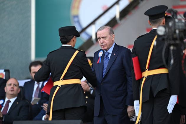 Turkish President Recep Tayyip Erdogan ANKARA, TURKIYE - AUGUST 13: Turkish President Recep Tayyip Erdogan attends Gendarmerie and Coast Guard Academy Graduation Ceremony at Gendarmerie and Coast Guard Academy in Beytepe district of Ankara, Turkiye on August 13, 2026. Mehmet Ali Ozcan Anadolu Ankara Turkey. Editorial use only. Please get in touch for any other usage.  Copyright: x2026xAnadoluxMehmetxAlixOzcanx