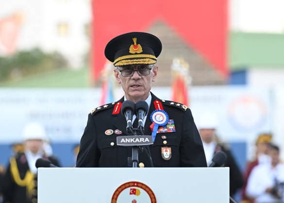 Turkish President Recep Tayyip Erdogan ANKARA, TURKIYE - AUGUST 13: Major General Recep Yalcinkaya, President of the Gendarmerie and Coast Guard Academy delivers a speech as he attends Gendarmerie and Coast Guard Academy Graduation Ceremony at Gendarmerie and Coast Guard Academy in Beytepe district of Ankara, Turkiye on August 13, 2026. Mehmet Ali Ozcan Anadolu Ankara Turkey. Editorial use only. Please get in touch for any other usage.  Copyright: x2026xAnadoluxMehmetxAlixOzcanx