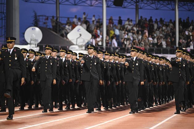 Turkish Gendarmerie and Coast Guard Academy Graduation Ceremony in Ankara ANKARA, TURKIYE - AUGUST 13: A view from Gendarmerie and Coast Guard Academy Graduation Ceremony at Gendarmerie and Coast Guard Academy in Beytepe district of Ankara, Turkiye on August 13, 2026. Mehmet Ali Ozcan Anadolu Ankara Turkey. Editorial use only. Please get in touch for any other usage.  Copyright: x2026xAnadoluxMehmetxAlixOzcanx
