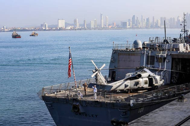 US and Panamanian forces conduct joint maritime operations during PANAMAX 2026 exercise PANAMA CITY, PANAMA - AUGUST 13: U.S. Coast Guard and Panamanian maritime vessels conduct joint operations during the PANAMAX 2026 security exercise in Panama on August 13, 2026. Held live and in the field for the first time since 2012, the 11-day multinational exercise brought together forces from the U.S., Panama, and 17 partner nations to strengthen regional readiness, enhance interoperability, and train in protecting the Panama Canal. Daniel Gonzalez Anadolu Panama City Panama. Editorial use only. Please get in touch for any other usage.  Copyright: x2026xAnadoluxDanielxGonzalezx