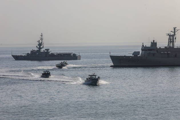 US and Panamanian forces conduct joint maritime operations during PANAMAX 2026 exercise PANAMA CITY, PANAMA - AUGUST 13: U.S. Coast Guard and Panamanian maritime vessels conduct joint operations during the PANAMAX 2026 security exercise in Panama on August 13, 2026. Held live and in the field for the first time since 2012, the 11-day multinational exercise brought together forces from the U.S., Panama, and 17 partner nations to strengthen regional readiness, enhance interoperability, and train in protecting the Panama Canal. Daniel Gonzalez Anadolu Panama City Panama. Editorial use only. Please get in touch for any other usage.  Copyright: x2026xAnadoluxDanielxGonzalezx