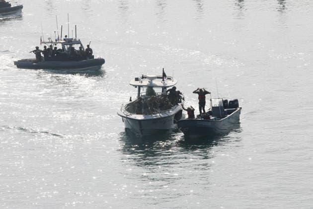 US and Panamanian forces conduct joint maritime operations during PANAMAX 2026 exercise PANAMA CITY, PANAMA - AUGUST 13: U.S. Coast Guard and Panamanian maritime vessels conduct joint operations during the PANAMAX 2026 security exercise in Panama on August 13, 2026. Held live and in the field for the first time since 2012, the 11-day multinational exercise brought together forces from the U.S., Panama, and 17 partner nations to strengthen regional readiness, enhance interoperability, and train in protecting the Panama Canal. Daniel Gonzalez Anadolu Panama City Panama. Editorial use only. Please get in touch for any other usage.  Copyright: x2026xAnadoluxDanielxGonzalezx