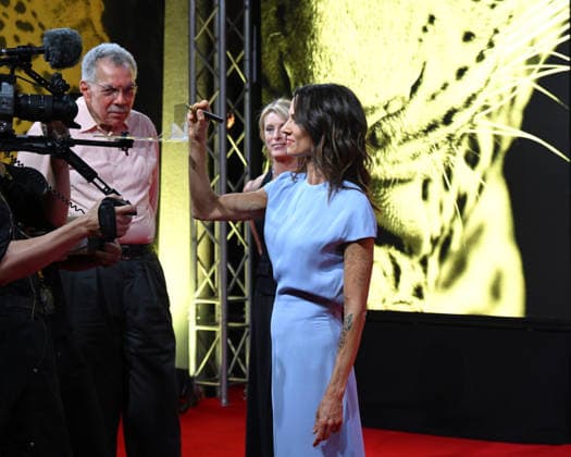 IPA87456475 - Locarno, Switzerland Locarno Film Festival 2026 Asia Argento on the red carpet In the photo: Asia Argento wearing a Jil Sander dress  Copyright: xNickxZonnaxxcopyrightx x xNickxZonnax 87456475