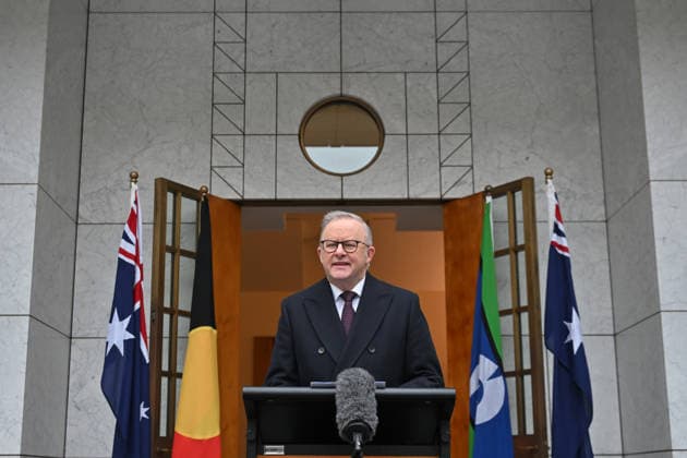 ANTHONY ALBANESE PRESSER, Prime Minister Anthony Albanese speaks to journalists at a press conference at Parliament House in Canberra, Friday, August 14, 2026. ( NO ARCHIVING CANBERRA AUSTRALIAN CAPITAL TERRITORY AUSTRALIA  Copyright: xMICKxTSIKASx 20260814197143079631
