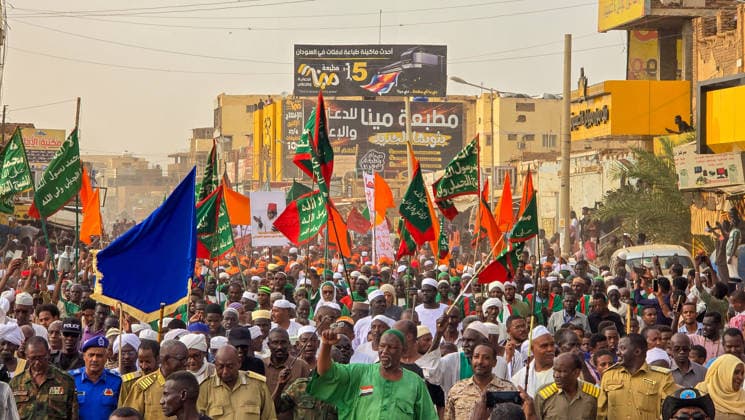 Traditional Prophet s Procession in Sudan KHARTOUM, SUDAN - AUGUST 13: People take part in Prophet s Procession march, which was held ahead of the anniversary of the Prophet Muhammad s birth, one of the country s deep-rooted traditions, in Khartoum, Sudan on August 13, 2026. Sufi groups performed devotional chants and hymns during the procession. Nezar Abdallah Basheer Anadolu Khartoum Sudan. Editorial use only. Please get in touch for any other usage.  Copyright: x2026xAnadoluxNezarxAbdallahxBasheerx