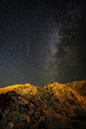Perseid Meteor Shower and Milky Way Antalya A meteor streaks across the sky beside the Milky Way above a rocky mountain landscape in Antalya, Turkey, on August 13, 2026. The annual Perseid meteor shower, caused by debris from Comet Swift-Tuttle, peaks each August and is one of the most visible meteor showers of the year. Antalya Antalya Turkey Copyright: xArmaganxAltunx