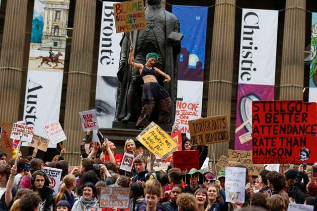 Students Protest Against One Nation in Melbourne, Australia – 13 Aug 2026 (EDITORS NOTE: Image contains profanity) A protester holds a placard during the rally. (EDITORS NOTE: Image contains profanity) Thousands of university and high school students marched through Melbourne’s CBD as part of a nationwide student protest against Pauline Hanson and One Nation. Organisers said the action was aimed at opposing the party’s policies and political views and raising concerns about the growing support for One Nation. The protest comes as One Nation campaigns in Victoria ahead of the 2026 Victorian state election, with Hanson leading the party’s campaign. Melbourne Australia Copyright: xYexMyoxKhantx xSOPAxImagesx Ye-Myo-Khant-1441829