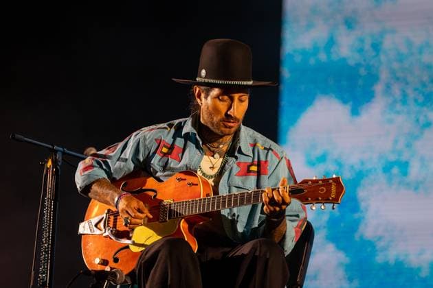 August 13, 2026, Paredes De Coura, Braga, Portugal: Alejandro GutiÃ rrez, guitarist of the Swiss?Ecuadorian instrumental duo Hermanos GutiÃ rrez, performs on stage during the Vodafone Paredes de Coura. Paredes De Coura Portugal - ZUMAs197 20260813_aaa_s197_208 Copyright: xDiogoxBaptistax