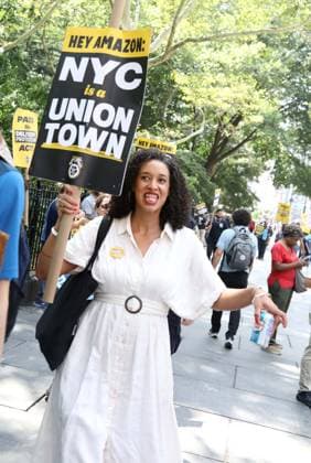 August 13, 2026, New York, New York, USA: Amazon Teamsters and Allies picket outside of City Hall for passage of the Delivery Protection Act. The Delivery Protection Act would require companies like Amazon to hire its workforce directly, essentially making AmazonÃ¢â‚¬â ¢s corrupt third-party Delivery Service Partner model illegal in New York City. New York USA - ZUMAk03_ 20260813_zaf_k03_051 Copyright: xNancyxKaszermanx