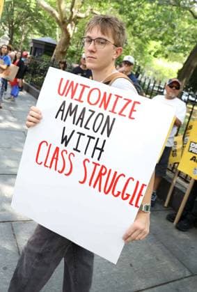 August 13, 2026, New York, New York, USA: Amazon Teamsters and Allies picket outside of City Hall for passage of the Delivery Protection Act. The Delivery Protection Act would require companies like Amazon to hire its workforce directly, essentially making AmazonÃ¢â‚¬â ¢s corrupt third-party Delivery Service Partner model illegal in New York City. New York USA  - ZUMAk03_ 20260813_zaf_k03_054 Copyright: xNancyxKaszermanx