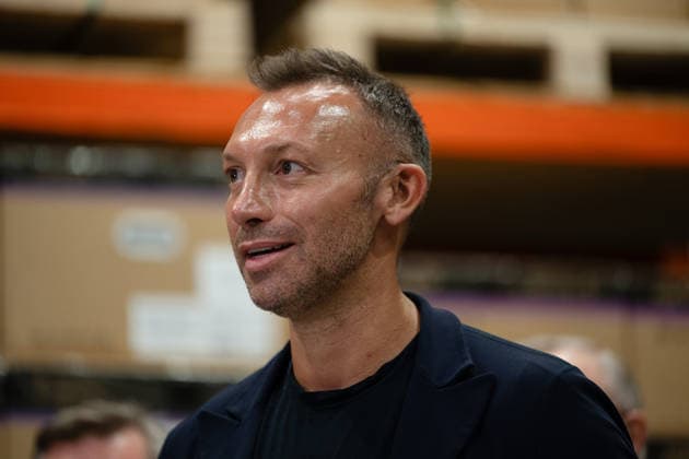ANTHONY ALBANESE PRESSER, Fox ESS ambassador, Ian Thorpe during a visit to RK Solar & Consulting Services in Sydney, Friday, August 14, 2026. ( NO ARCHIVING Sydney New South Wales Australia  Copyright: xSarahxWilsonx 20260814142944598547