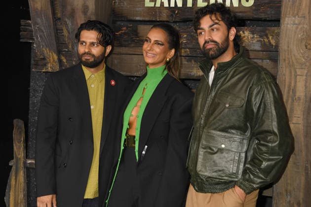 LOS ANGELES, CA - AUGUST 13: Asif Ali, Poorna Jagannathan and Saagar Shaikh at HBO™s Lanterns Premiere on August 13, 2026 at Paramount Theatre in Los Angeles, California. Copyright: xJeffreyxMayerx