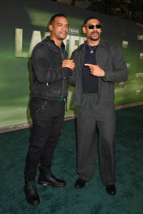 LOS ANGELES, CA - AUGUST 13: Kyle Chandler and Aaron Pierre at HBO™s Lanterns Premiere on August 13, 2026 at Paramount Theatre in Los Angeles, California. Copyright: xJeffreyxMayerx