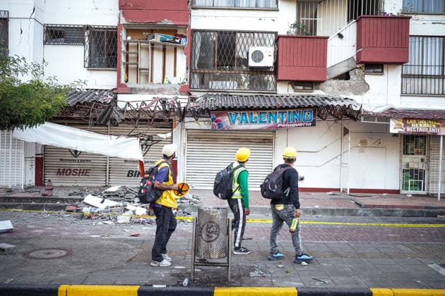 August 13, 2026, Cali, Valle Del Cauca, Colombia: Mexican volunteer team Topos Azteca lead by Hector Mendez also known as Topo Mayor take part in search and rescue missions in Cali, Colombia on August 13, 2026 to aid in several rescue labors after a 7,4 magnitude earthquake that struck the cities of Quibdo, Cali, Pereira and Manizales leaving more than 200 casualties past august 10. Cali Colombia - ZUMAvp1_ 20260813_zia_vp1_002 Copyright: xSebastianxMarmolejox