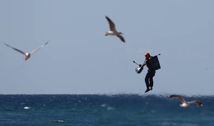 PACIFIC AIRSHOW, Performers in Gravity jet suits are seen during The Pacific Airshow Gold Coast in Surfers Paradise, Queensland, Friday, August 14, 2026. ( NO ARCHIVING Surfers Paradise Queensland AUSTRALIA  Copyright: xx 20260814114670955254