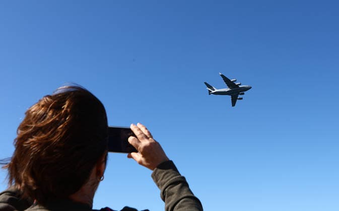 PACIFIC AIRSHOW, A C17 flies over the beach during The Pacific Airshow Gold Coast in Surfers Paradise, Queensland, Friday, August 14, 2026. ( NO ARCHIVING Surfers Paradise Queensland AUSTRALIA  Copyright: xx 20260814134482865210