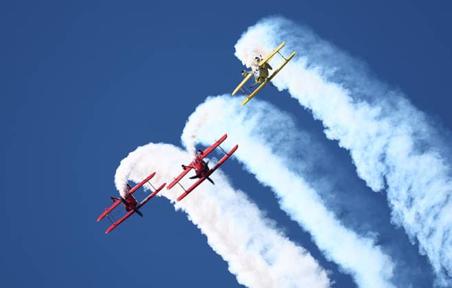 PACIFIC AIRSHOW, Screaming Diamonds perform during The Pacific Airshow Gold Coast in Surfers Paradise, Queensland, Friday, August 14, 2026. ( NO ARCHIVING Surfers Paradise Queensland AUSTRALIA  Copyright: xx 20260814193097706623