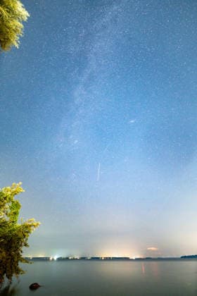RECORD DATE NOT STATED Perseid Meteor Shower In Lake Simcoe A general view showing Perseid meteor shower on August 13, 2026 in Lake Simcoe, Canada. (Photo by Au Lok Nin Nexpher Images) Lake Simcoe Ontario