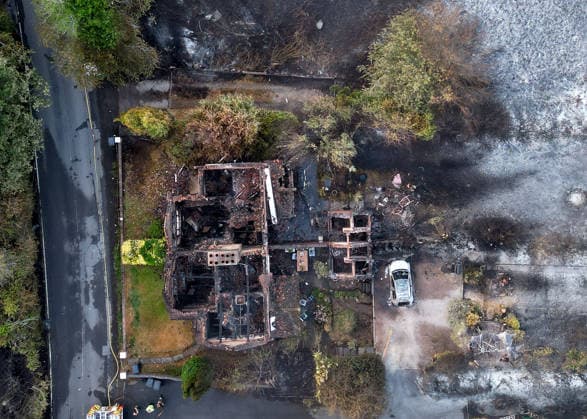 August 14, 2026, Stourbridge, West Midlands, UK: Stourbridge, UK. Damaged caused to homes in the Stourbridge area of Birmingham, West Midlands, after fires broke out yesterday afternoon in record temperatures. The UK experienced its hottest day of the year on Thursday, with a peak of 38.1 degrees celsius recorded at Kew Gardens. Stourbridge UK  - ZUMAl94_ 20260814_zaf_l94_009 Copyright: xIoannisxAlexopoulosx