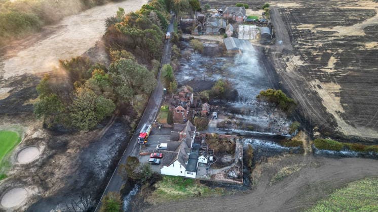 August 14, 2026, Stourbridge, West Midlands, UK: Stourbridge, UK. Damaged caused to homes in the Stourbridge area of Birmingham, West Midlands, after fires broke out yesterday afternoon in record temperatures. The UK experienced its hottest day of the year on Thursday, with a peak of 38.1 degrees celsius recorded at Kew Gardens. Stourbridge UK  - ZUMAl94_ 20260814_zaf_l94_010 Copyright: xIoannisxAlexopoulosx