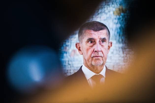 Czech Prime Minister Andrej Babis (ANO), pictured, and Czech Defence Minister Jaromir Zuna (for SPD), attend ceremonial military oath of participants in Military Academy basic course in Vyskov, Czech Republic, August 14, 2026. (CTKxPhoto PatrikxUhlir) CTKPhotoP2026081403946  CTKPhotoP2026081403946