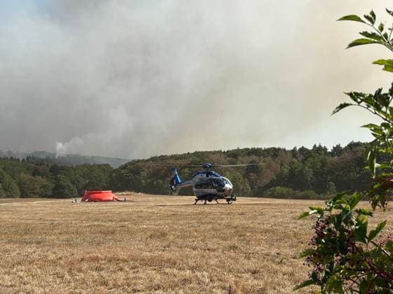 Waldbrand im Hürtgenwald ** NUR FÜR REDAKTIONELLE ZWECKE ** EDITORIAL USE ONLY **<p>Waldbrand im Hürtgenwald Der Waldbrand im Hürtgenwald hat sich am Freitag den 14.August.2026 auf mehrere Hundert Hektar Waldfläche ausgebreitet. Deutschland NRW Hütgenwald *** Forest Fire in the Hürtgenwald ** FOR EDITORIAL USE ONLY ** EDITORIAL USE ONLY ** p Forest fire in the Hürtgenwald The forest fire in the Hürtgenwald spread to several hundred hectares of forest on Friday, August 14, 2026. Germany, North Rhine-Westphalia, Hürtgenwald Copyright: doc875lfgwa1091nfjnnorb ,EDITORIAL USE ONLY