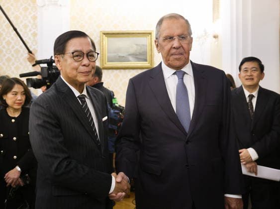 RUSSIA, MOSCOW - AUGUST 14, 2026: A meeting takes place between Sihasak Phuangketkeow (L), Foreign Minister of Thailand, and his counterpart Sergei Lavrov of Russia. Vladimir Gerdo TASS  96142579